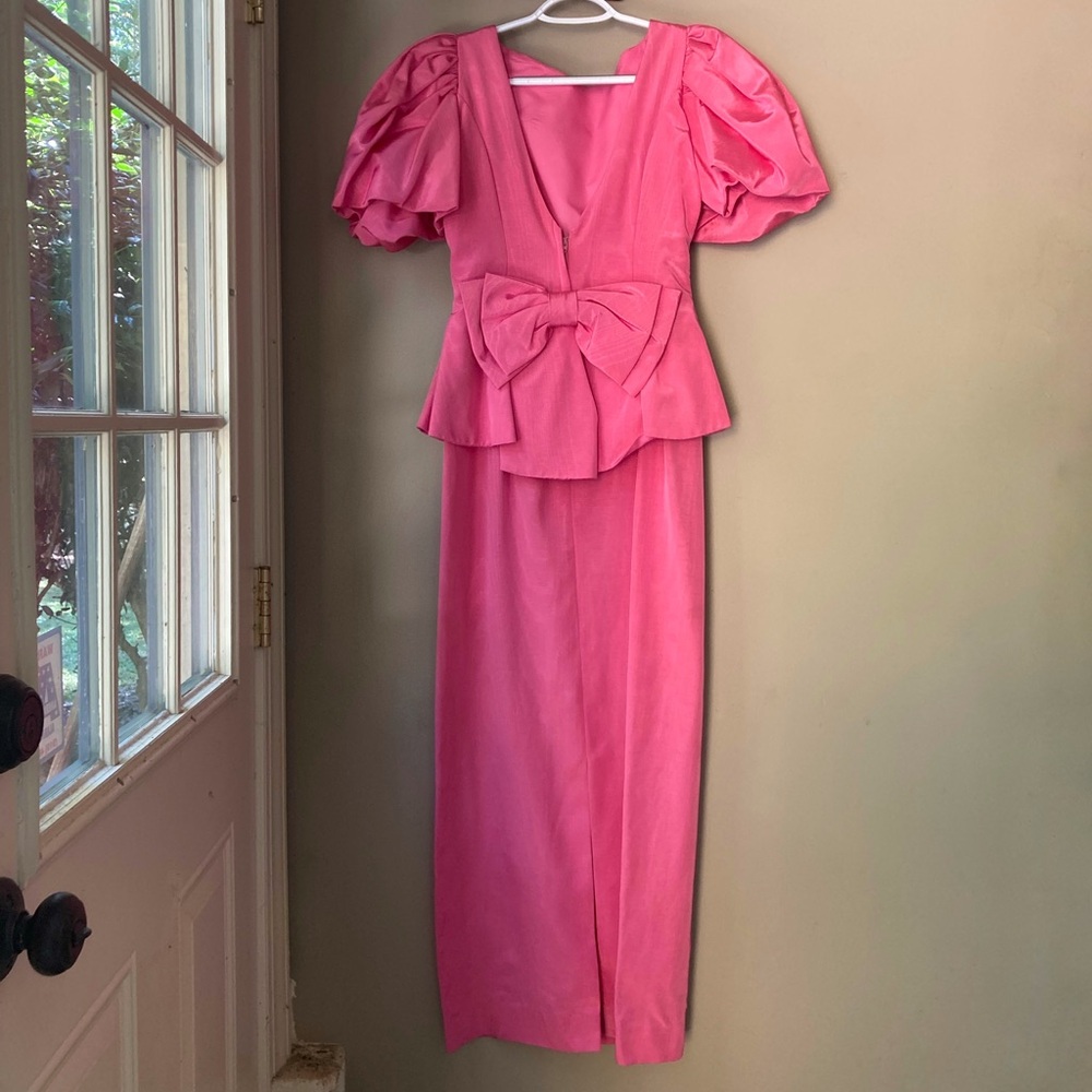 Vintage 50's Dessy Creations Pink Bow Back Dress